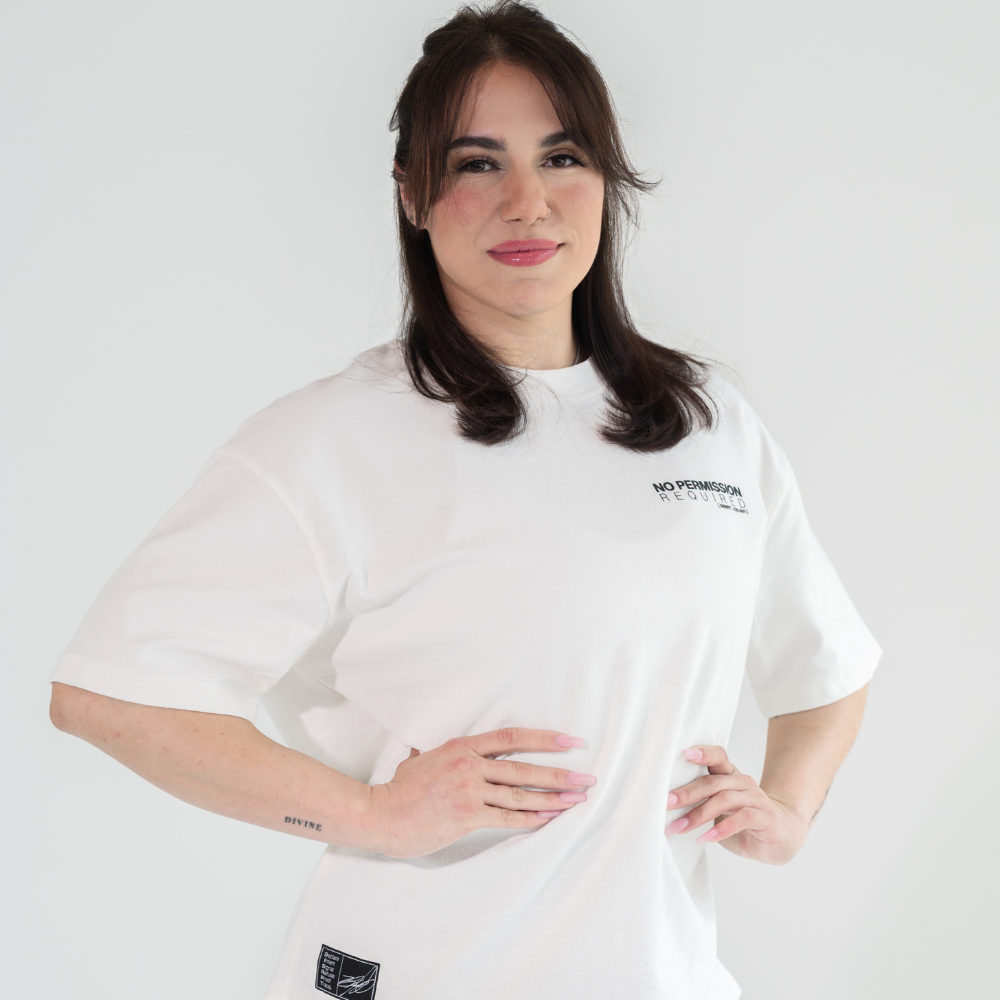 No Permission Required Boxy T-Shirt White